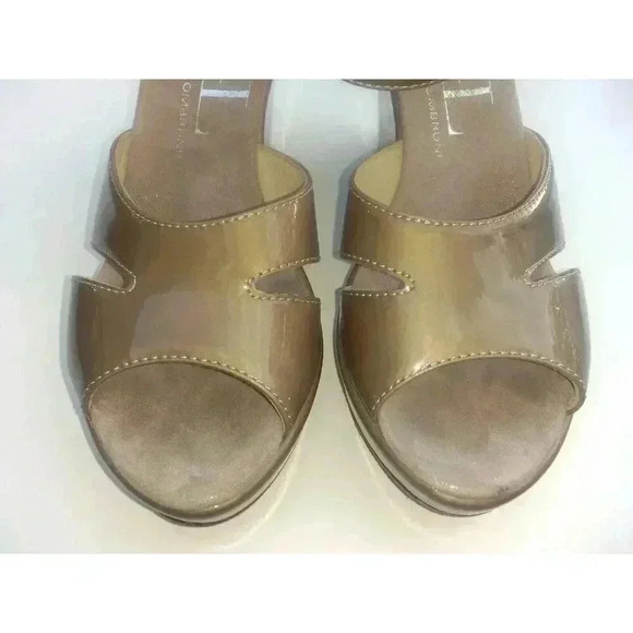 AGL Women's Taupe Patent Leather Platform Wedge Sandal Sz 38 - Picture 7 of 11